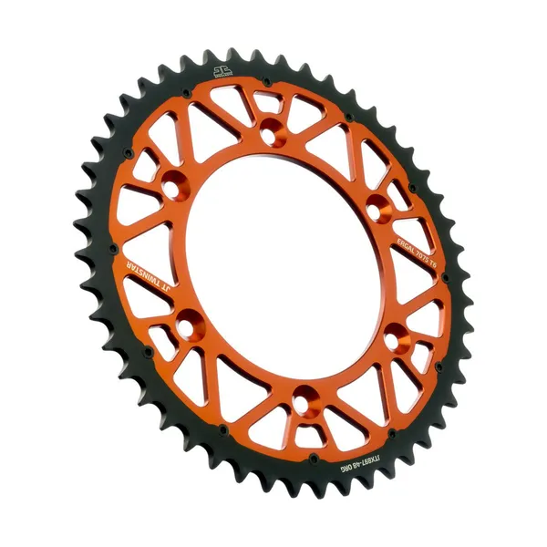 JT SPROCKETS Twinstar acél-alumínium hibrid lánckerék, fekete, narancssárga, 1, nordicamoto.ro