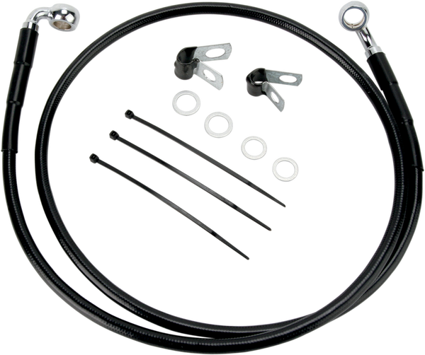 Extended Length Black Vinyl Brake Line Kit Black Oversize [+102 mm (4'')], 1, nordicamoto.ro