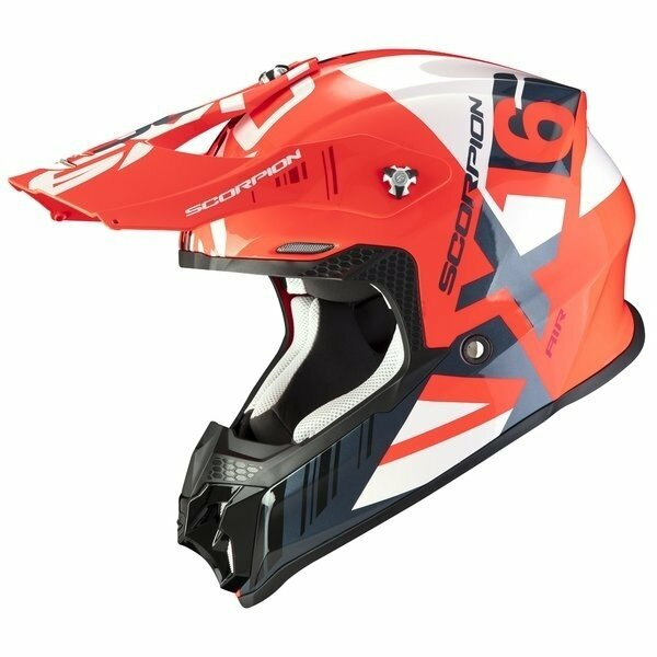 Casca cross-enduro SCORPION EXO VX-16 MACH (RESIGILAT) Alb/Negru/Rosu XL, 1, nordicamoto.ro