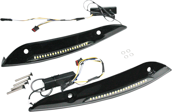 Genesis® 4 Dynamic Led Road Glide® Windshield Trim Black, 2, nordicamoto.ro