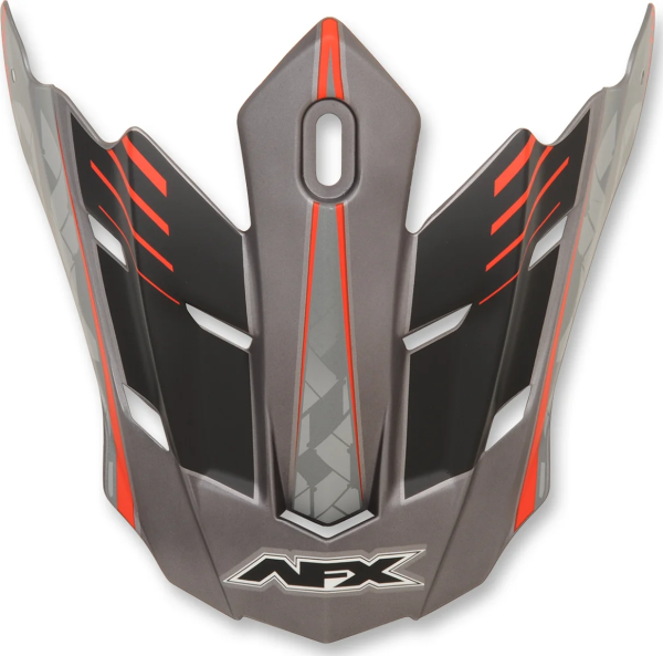 Fx-17/fx-17ye Factor Visor Peak Matte Frost Gray/red Black, Gray, Red ONE SIZE, 1, nordicamoto.ro