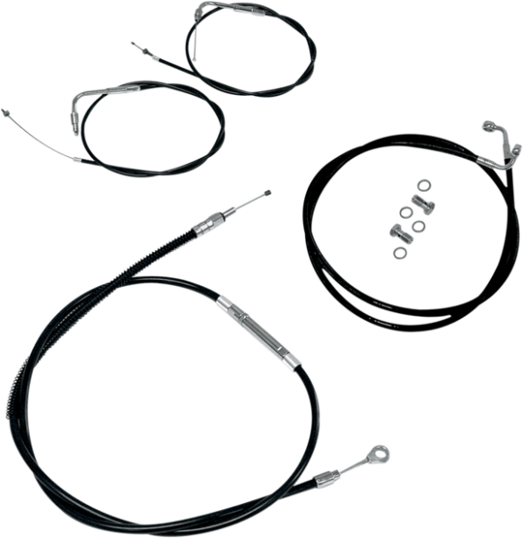 Standard Black Vinyl Braided Handlebar Cable/brake Line Kit Black, 1, nordicamoto.ro