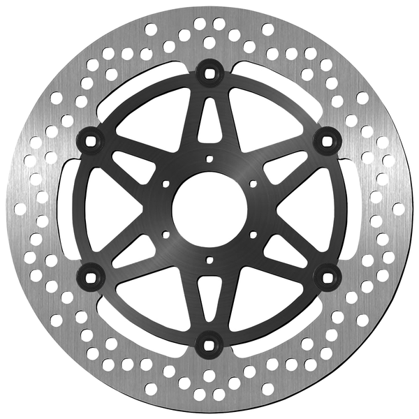Brake Rotor Round Black, Silver, 1, nordicamoto.ro