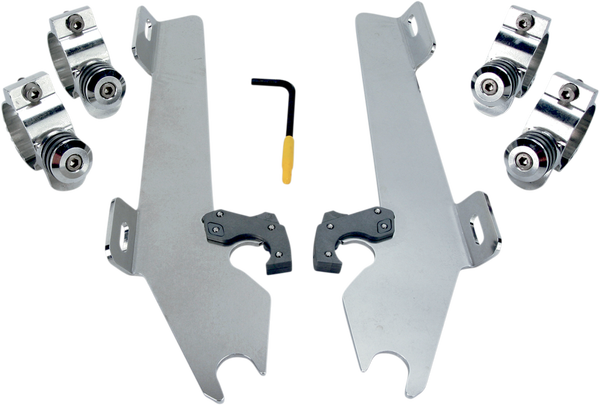 Fats/slim Windshield Trigger-lock Complete Mount Kit Polished, 1, nordicamoto.ro