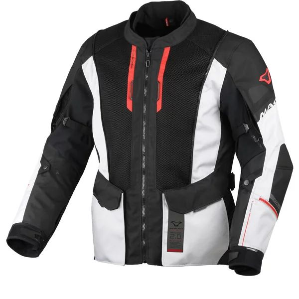 MACNA AIR HYBRID 2.0 XL vízálló túra-/kalanddzseki – szürke/fekete/piros, 14, nordicamoto.ro