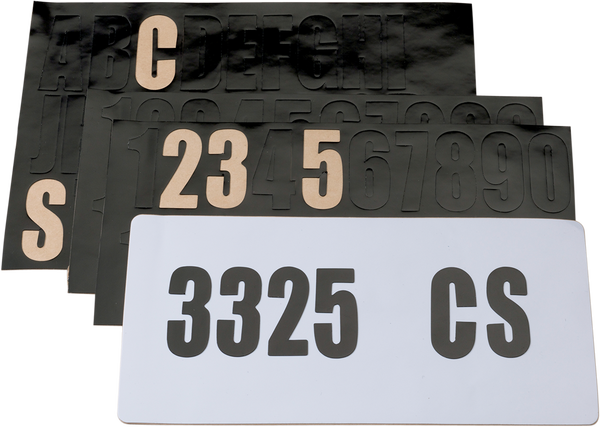 License Plate Decal Kit Black, White, 1, nordicamoto.ro