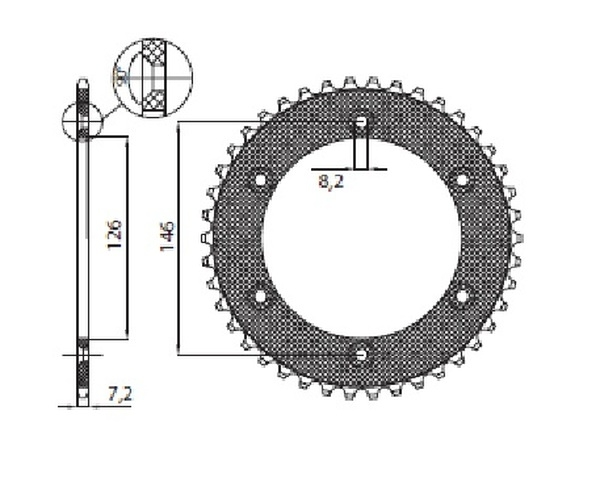 Steel Rear Sprocket Natural, 1, nordicamoto.ro