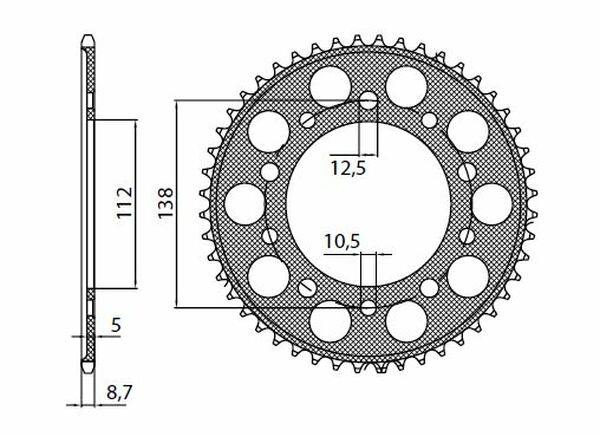 Works Triplestar Aluminum Rear Sprocket Natural, 1, nordicamoto.ro
