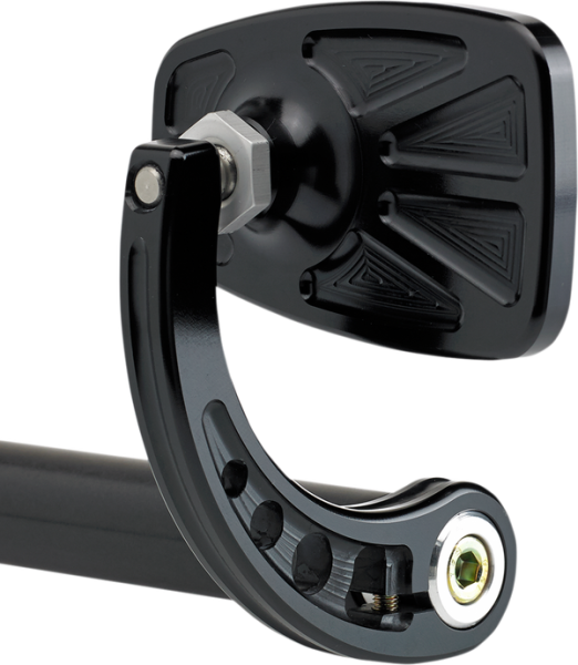 Cafe Style Bar End Mirror Anodized Black, 1, nordicamoto.ro