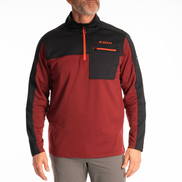 Pulover Klim Glacier 1/4 Zip Mid Layer Dark Olive - Black, 25, nordicamoto.ro