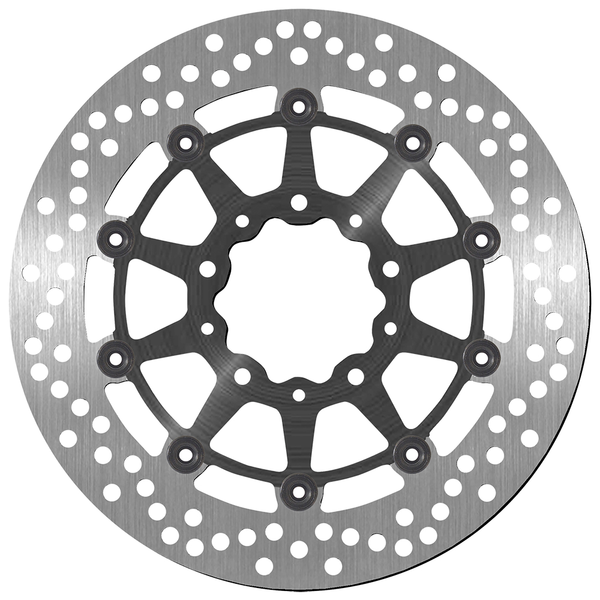Brake Rotor Round Black, Silver, 1, nordicamoto.ro