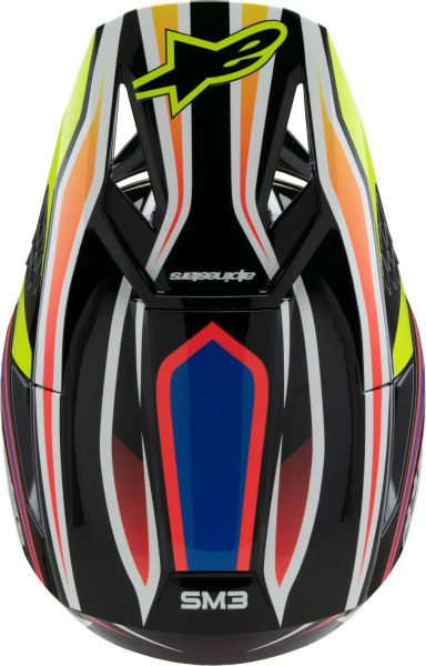 Alpinestars S-M3 Wurx gyermek sisak, fekete/kék/sárga, M méret, 6, nordicamoto.ro