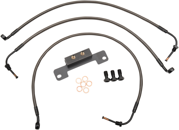 Midnight Braided Brake Line Kit Black, Midnight 30, 1, nordicamoto.ro