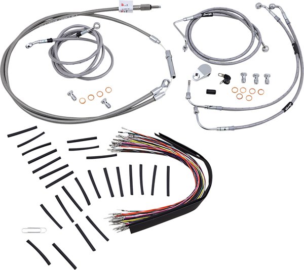 Complete Stainless Braided Handlebar Cable/brake Line Kit Silver, 1, nordicamoto.ro