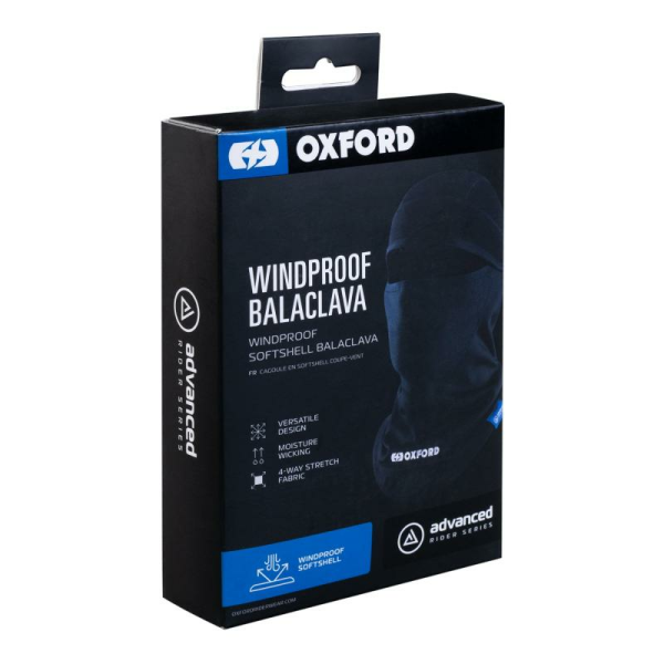 Oxford Advanced szélálló fekete balaclava, 1, nordicamoto.ro