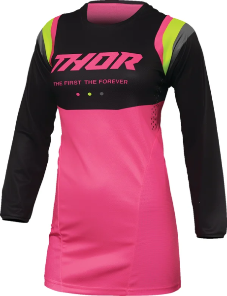 Tricou dama Thor Pulse REV Charcoal/Pink XL, 1, nordicamoto.ro