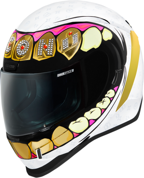 Helmet Afrm Grillz WtGold, White  M, 1, nordicamoto.ro