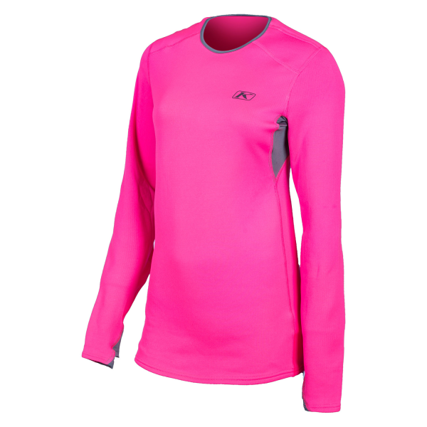 Bluza Dama Klim Base Layer Solstice Shirt 2.0 Knockout Pink - Castlerock Gray, 12, nordicamoto.ro