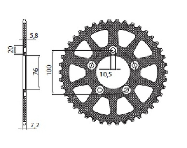 Works Triplestar Aluminum Rear Sprocket Natural, 1, nordicamoto.ro