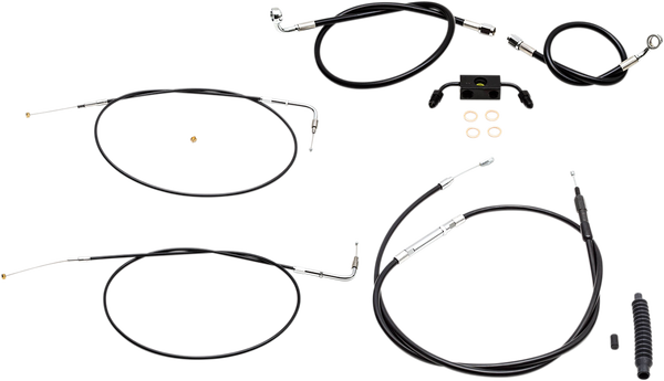 Standard Black Vinyl Braided Handlebar Cable/brake Line Kit Black, 1, nordicamoto.ro