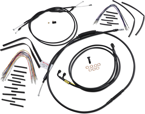 Complete Black Vinyl Handlebar Cable/line Kit For Ape Hanger Handlebars Black, 1, nordicamoto.ro