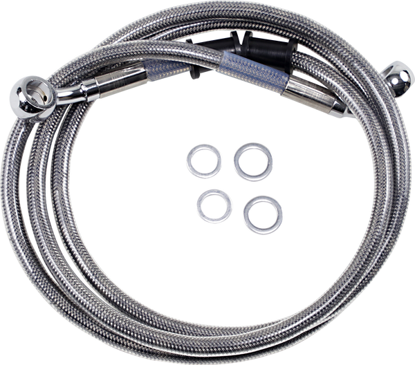 Extended Length Stainless Steel Brake Line Kit Silver, Clear-coated Oversize [+203 mm (8'')], 1, nordicamoto.ro