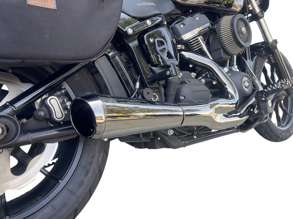 Slash-cut End Cap Black, Chrome, 2, nordicamoto.ro