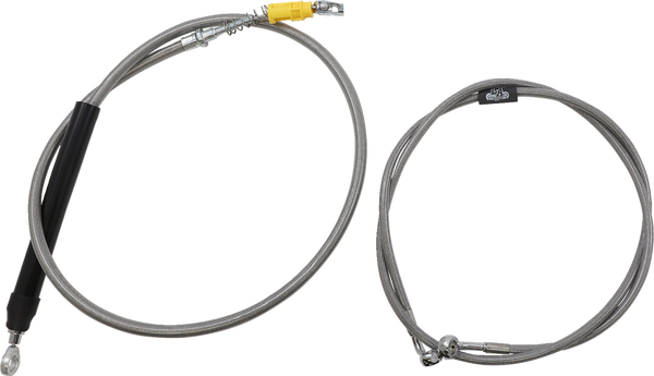 Complete Stainless Braided Handlebar Cable/brake Line Kit Silver, 2, nordicamoto.ro