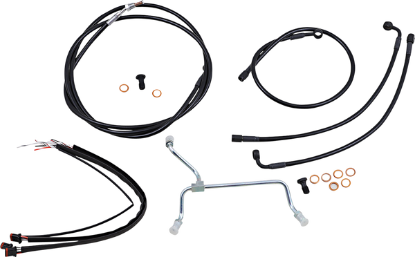 Complete Black Vinyl Handlebar Cable/line Kit For Ape Hanger Handlebars Black, 1, nordicamoto.ro
