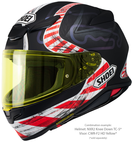 SHOEI NXR2 KNEE DOWN TC-5 teljes arcú sisak, fekete/piros/matt fehér, S-es méret, 5, nordicamoto.ro