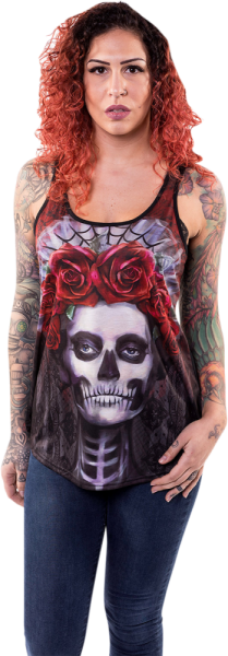 Women's Dark Widow Razor Back Tank Top Black L +, 1, nordicamoto.ro
