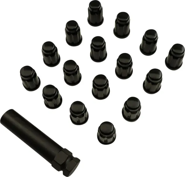 Splined Lug Nut Black, 1, nordicamoto.ro
