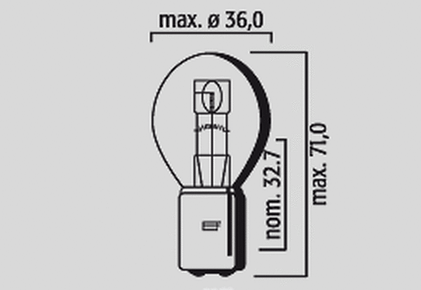 Replacement Bulb 12v 25/25w White, 1, nordicamoto.ro