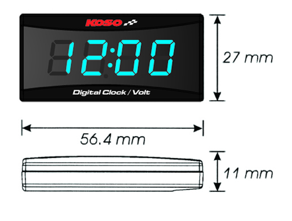 Super Slim Clock/volt Meter, 1, nordicamoto.ro