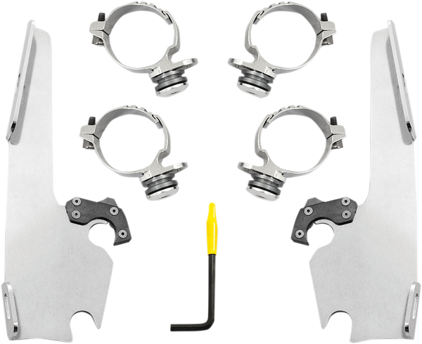Fats/slim Windshield  Trigger-lock Complete Mount Kit Polished, 2, nordicamoto.ro