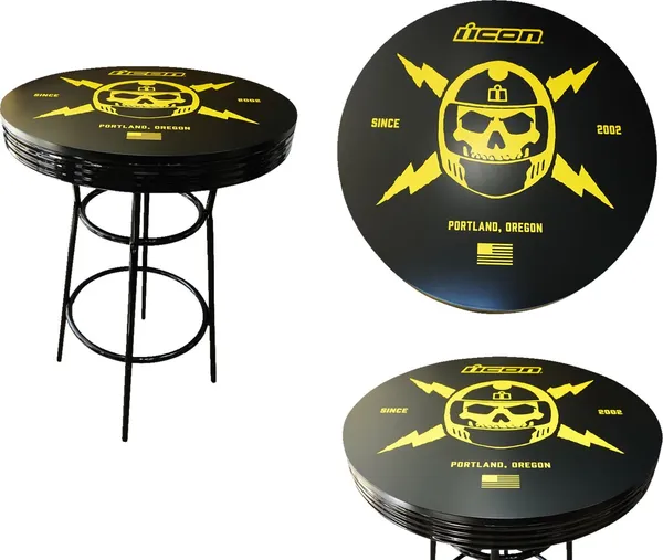 Masa Bar Rotunda Icon fekete/sárga/krómozott, 1, nordicamoto.ro