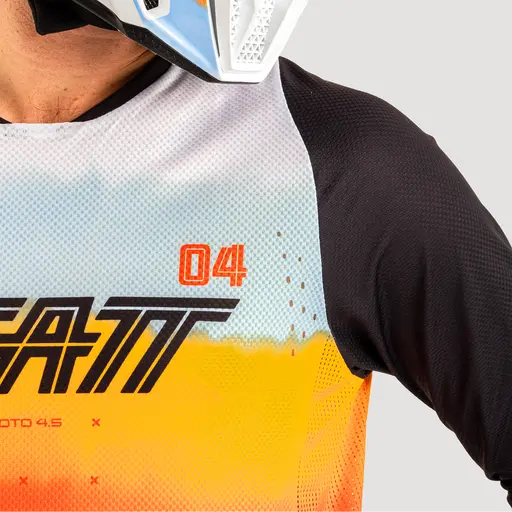 Leatt 4.5 Lite Glamis póló, fekete/narancssárga/kék, XL, 4, nordicamoto.ro