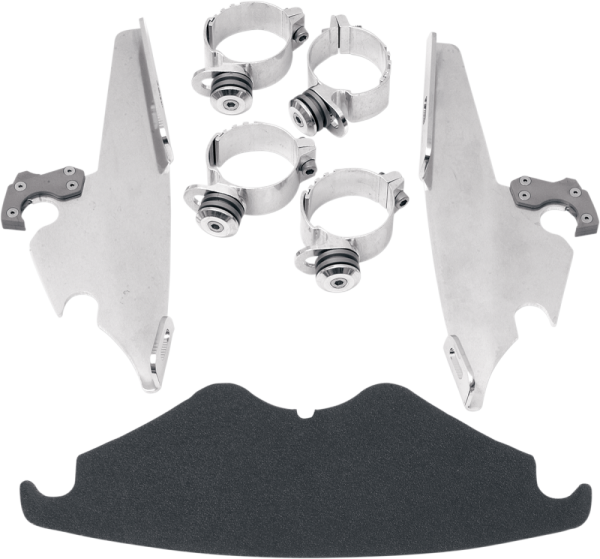 Fats/slim Windshield  Trigger-lock Complete Mount Kit Polished, 1, nordicamoto.ro