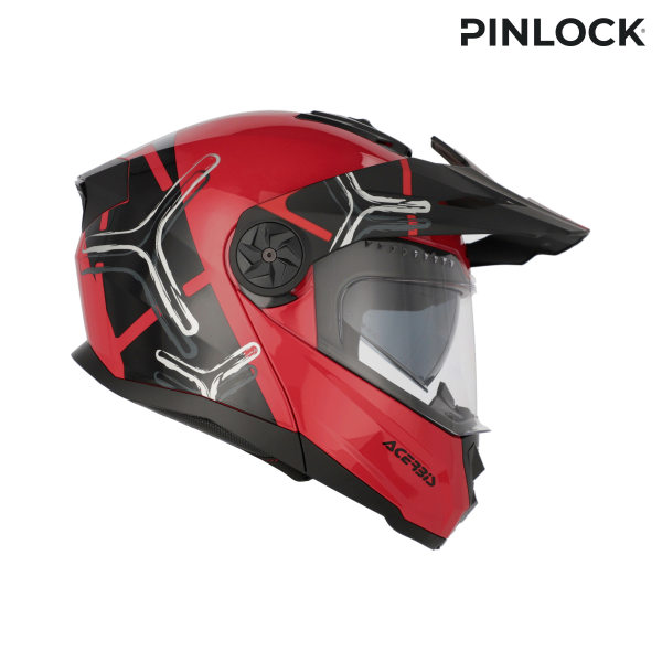 Acerbis Rider Graphic felhajtható bukósisak, piros/szürke, M méret, 12, nordicamoto.ro