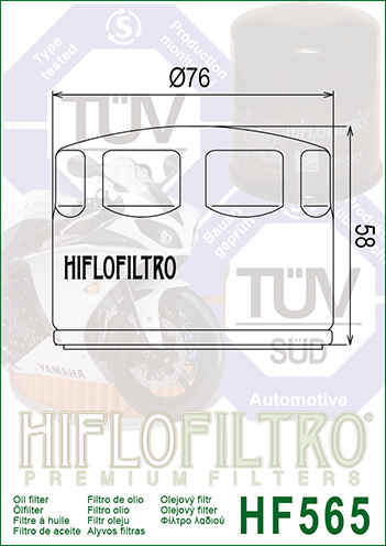 APRILIA 750–1200 DORSODURO Hiflofiltro HF565 olajszűrő, 2, nordicamoto.ro
