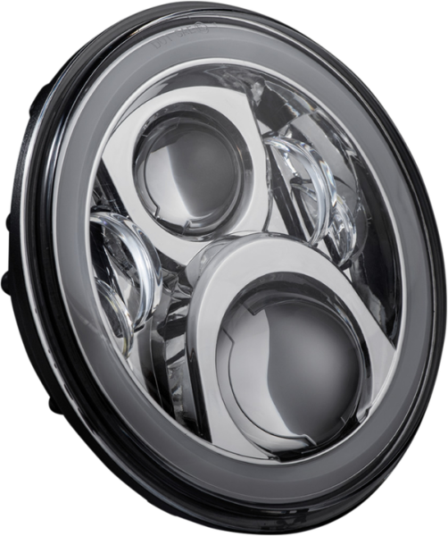 7(r) Halo Headlamp With Touring Adapter Chrome, 1, nordicamoto.ro
