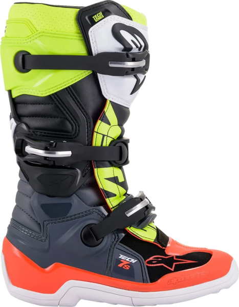 Alpinestars Tech 7S gyermekcsizma, fekete/narancssárga/sárga, 40,5, 6, nordicamoto.ro