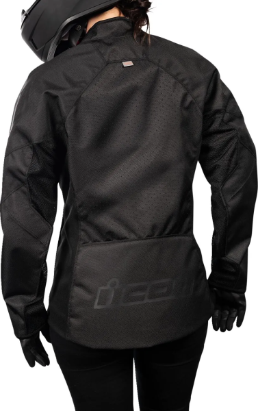 Icon Hooligan™ CE női textildzseki – fekete – XS, 6, nordicamoto.ro