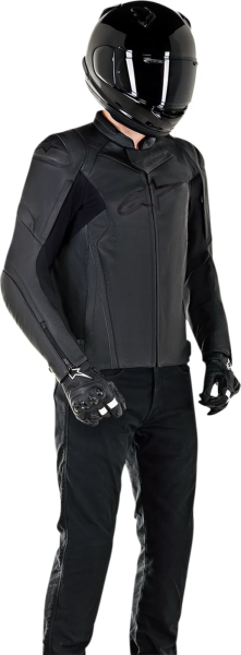 Geaca Piele Alpinestars Faster v2 Black White, 2, nordicamoto.ro
