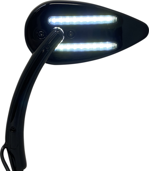 Dynamic Amber/white Led Mirror Black, 1, nordicamoto.ro
