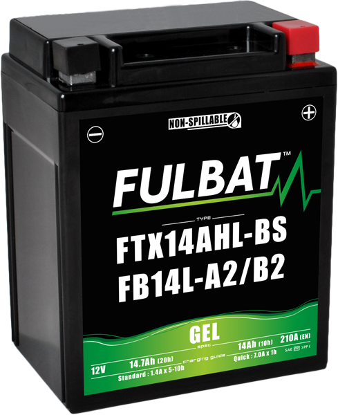 Fulbat FTX14AHL-BS, FB14L-A2/B2 motorkerékpár-gélakkumulátor, 1, nordicamoto.ro
