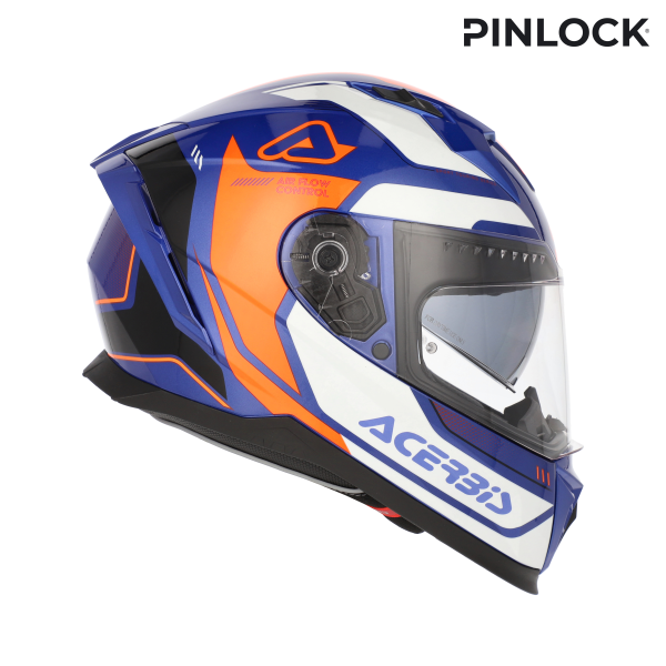 Acerbis X-way Graphic teljes arcú sisak, narancssárga/kék, S-es méret, 11, nordicamoto.ro