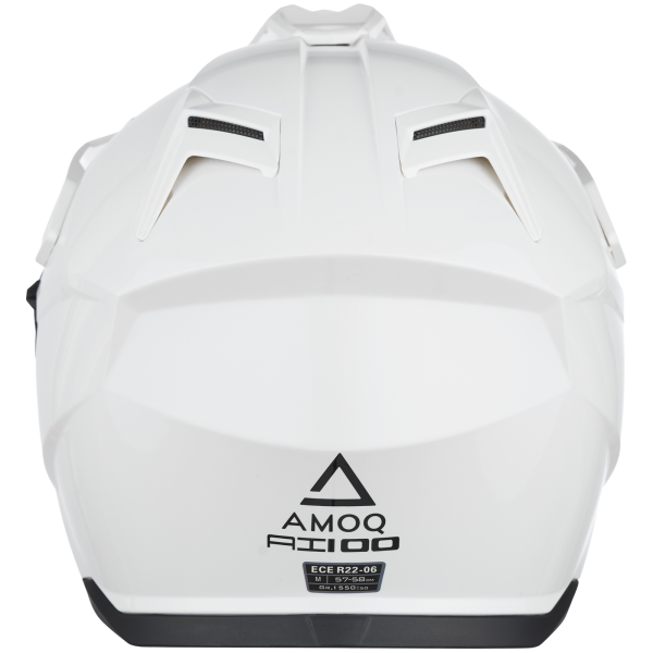 AMOQ AI100 Solid fehér L motoros sisak, 3, nordicamoto.ro
