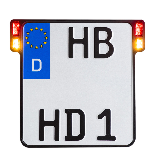 All-in-one 2.0 License Plate Holder W/ Led Plate Lights, Brake And Rear Lights Anodized Black, 2, nordicamoto.ro