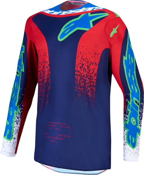 Alpinestars Fluid Drag gyerek póló, fekete/kék/piros, S-es méret, 1, nordicamoto.ro